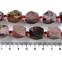 Natural Rhodonite Beads Strands, with Seed Beads, Faceted, Rhombus