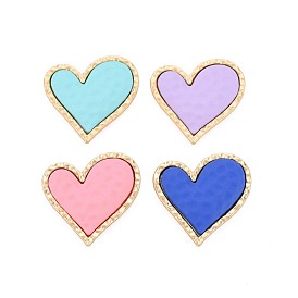 Rack Plating Spray Painted Alloy Cabochons, Cadmium Free & Lead Free, Golden, Heart