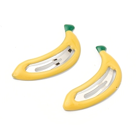 Baking Paint Iron Snap Hair Clips, for Children's Day, Banana