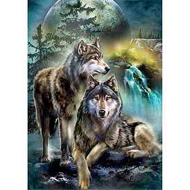 Набор для алмазной живописи «волк и луна» своими руками, включая сумку со стразами из смолы, алмазная липкая ручка, поднос тарелка и клей глина