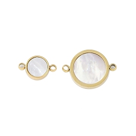 Подвески из натуральных ракушек, с ионным покрытием (ip) 304 выводы из нержавеющей стали, ручная полировка, плоско-круглые