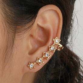 Sparkling Star Ear Cuff Earrings with Rhinestones - Fashionable and Unique