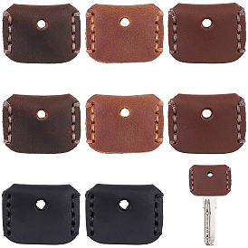 8шт. 4 цвета кожаный чехол для ключей, прямоугольная ключница