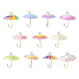 12 шт 12 акриловые подвески в стиле, зонтик, с латунной найти