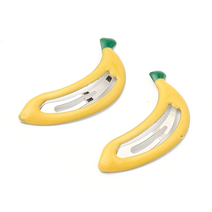 Baking Paint Iron Snap Hair Clips, for Children's Day, Banana