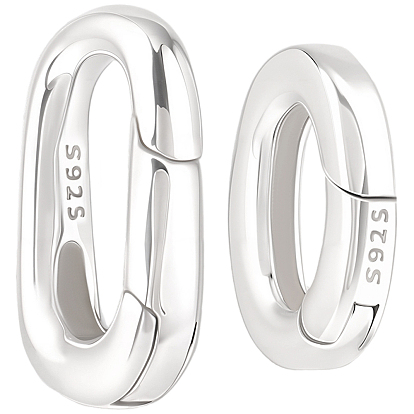 925 пружинные кольца из стерлингового серебра, с двухсторонней замшевой тканью для полировки серебра, овальные