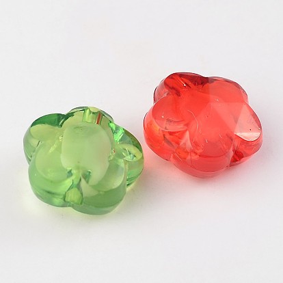 Transparent Acrylic Beads, Bead in Bead, Flower, Hole: 2mm