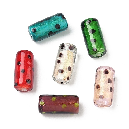 Бусины ручной работы бусины золотого песка, столбец в горошек