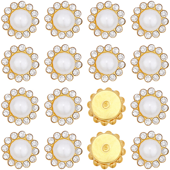 120шт. страз, пришиваемых утюгом, с абс пластмассовыми жемчужными бисером, полукруглый