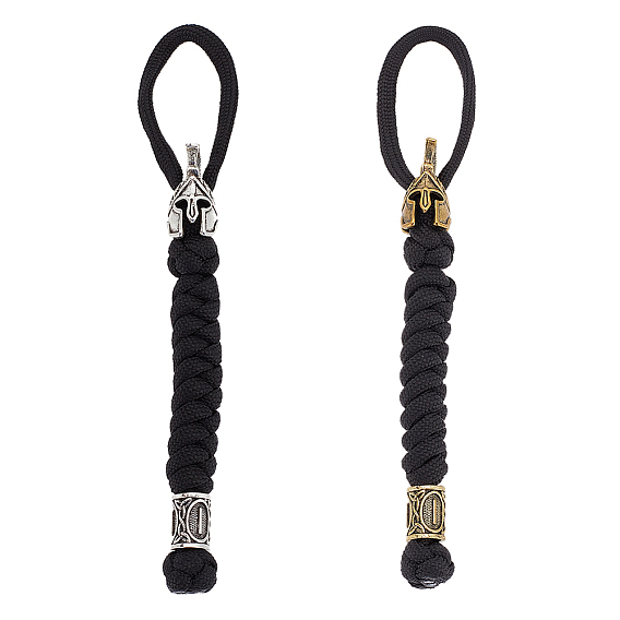 2шт 2цвета ручной работы спартанский нейлоновый парашютный шнур для мужчин, ремешки с бусинами из сплава для аксессуаров edc