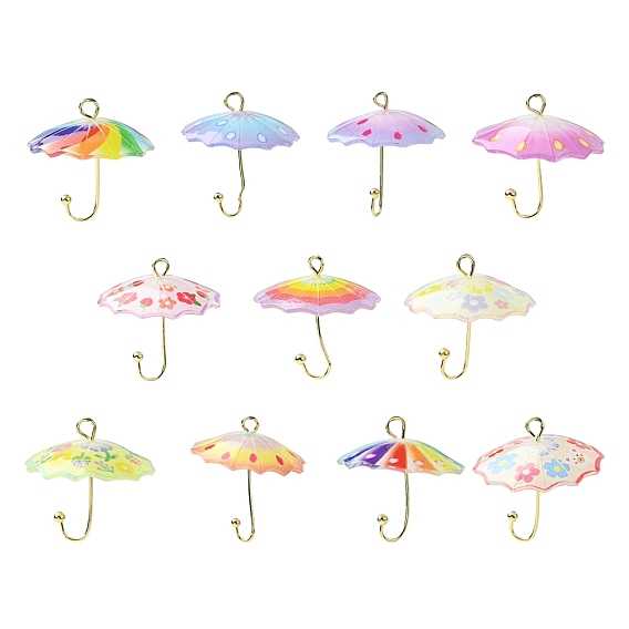 12 шт 12 акриловые подвески в стиле, зонтик, с латунной найти