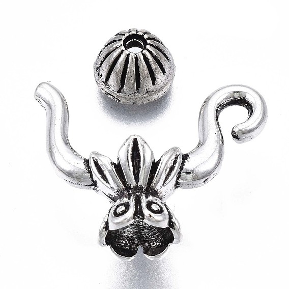 Тибетский стиль сплава шарика кадра, наборы крышек для чайников, без кадмия и без свинца, без бусинок