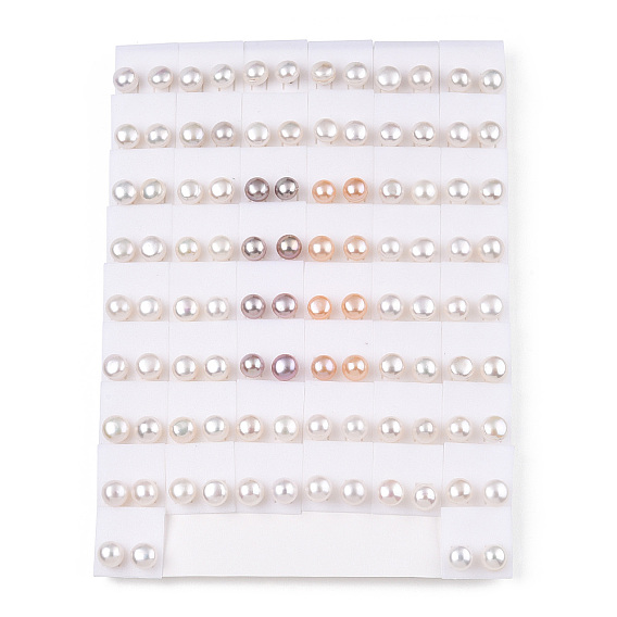 Натуральный жемчуг серьги, круглые серьги-гвоздики с 925 булавками из стерлингового серебра для женщин