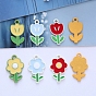Spray Painted Alloy Enamel Pendants, Flower