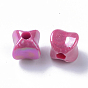 Opaque Acrylic Beads, AB Color Plated, Cube