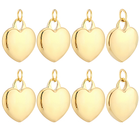 8 piezas 316 colgantes de acero inoxidable quirúrgico, con anillos de salto, corazón