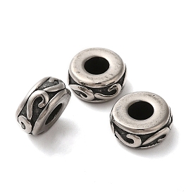 304 Stainless Steel European Beads, Large Hole Beads, Rondelle