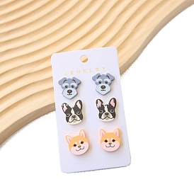 Baking Paint Acrylic Dog Stud Earrings for Women