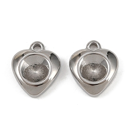 304 Настройки кабошон из нержавеющей стали кулон, сердце