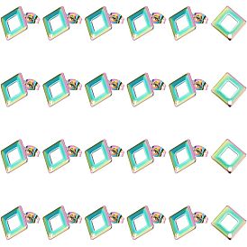 24шт. ионное покрытие (IP) 304 фурнитура для сережек-гвоздиков из нержавеющей стали, ромб