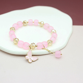 Fashionable Crystal Butterfly Bracelet for Women with Pendant