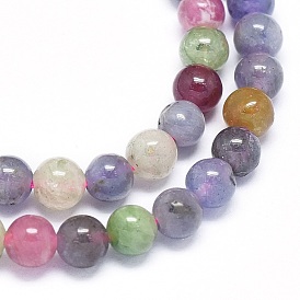 Natural Tanzanite Stone & Tourmaline Beads Strands, Round