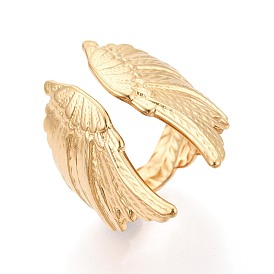 304 открытые кольца-манжеты из нержавеющей стали для женщин, крыло