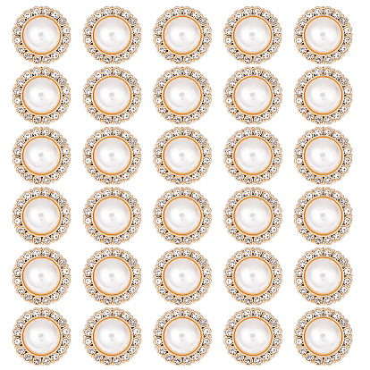 30шт. пластиковые кнопки, плоско-круглые