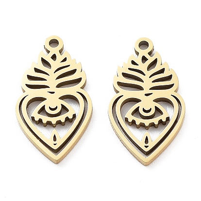 Ионное покрытие (ip) 316l подвески из хирургической нержавеющей стали, без никеля , Священное сердце с сердечным очарованием