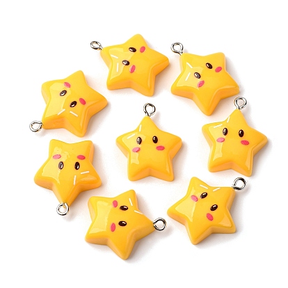 Непрозрачные подвески смолы, звезда, с железной платиной петлей