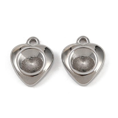 304 Настройки кабошон из нержавеющей стали кулон, сердце