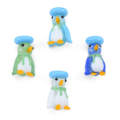 Handmade Lampwork Beads, No Hole, Penguin