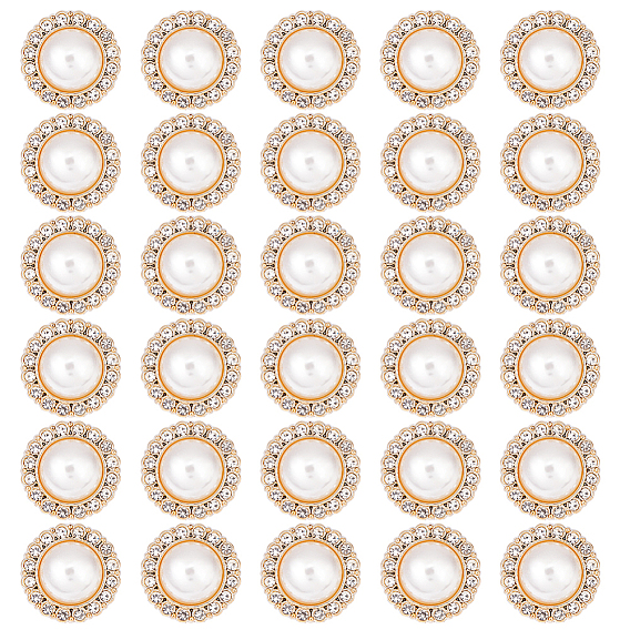 30шт. пластиковые кнопки, плоско-круглые