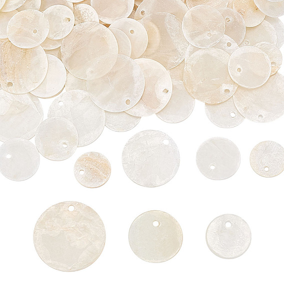 150 шт. 3 стили натуральные подвески-диски в форме капиз