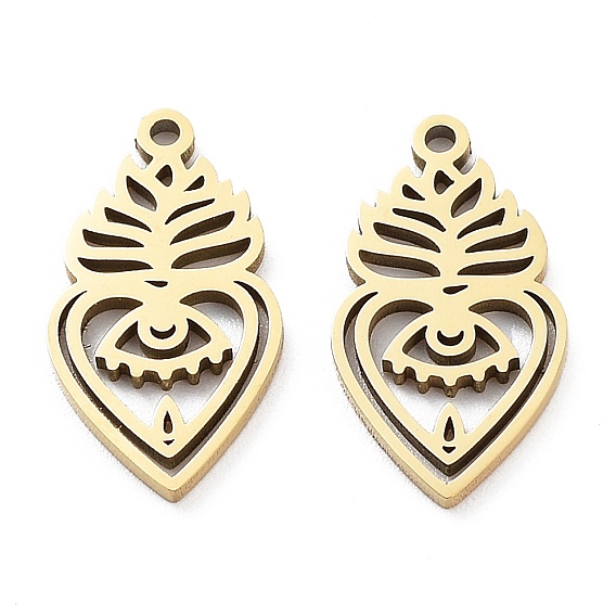 Ионное покрытие (ip) 316l подвески из хирургической нержавеющей стали, без никеля , Священное сердце с сердечным очарованием