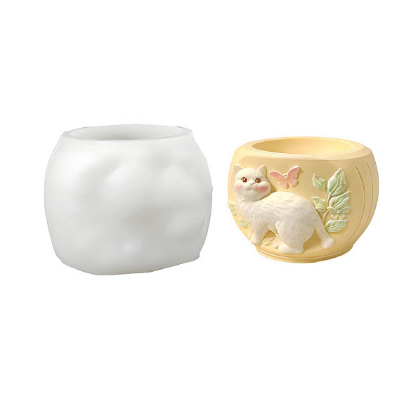 Силиконовые формы для цветочных горшков в виде кошек, сделанные своими руками, формы для литья смолы, для уф-смолы, изготовление изделий из эпоксидной смолы