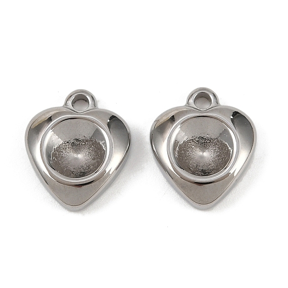 304 Настройки кабошон из нержавеющей стали кулон, сердце