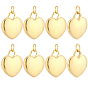 8Pcs 316 Surgical Stainless Steel Pendants, with Jump Rings, Heart