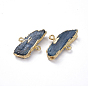 Natural Kyanite/Cyanite/Disthene Links Connectors, with Golden Plated Brass Loop, Nuggets