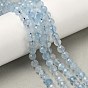 Природные Аквамарин бисер нитей, круглые, граненые