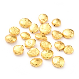 Natural Pearl Beads, with Golden Brass Findings, Nuggets