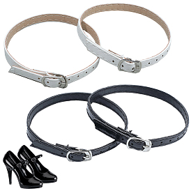 2 пар 2 цвета искусственной кожи женские регулируемые съемные ремешки для обуви на высоком каблуке, с пряжкой сплава