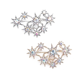 Star Rhinestone Pins, Alloy Brooches for Girl Women Gift