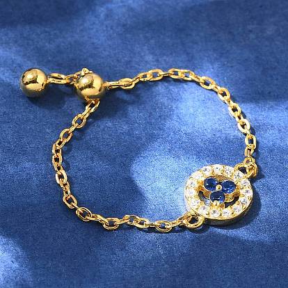 925 Кольца-слайдеры из стерлингового серебра с микропаве из кубического циркония, кольца для звеньев цепи, реальный 18 k позолоченный