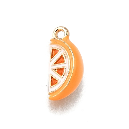 304 Bijoux émaillés en acier inoxydable, charme orange, or