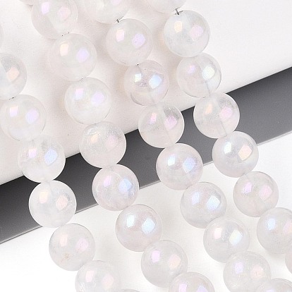 Гальванизировать природный кристалл кварца бусы пряди, круглые