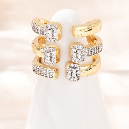 Латунные микро проложить манжеты кольца кубического циркония