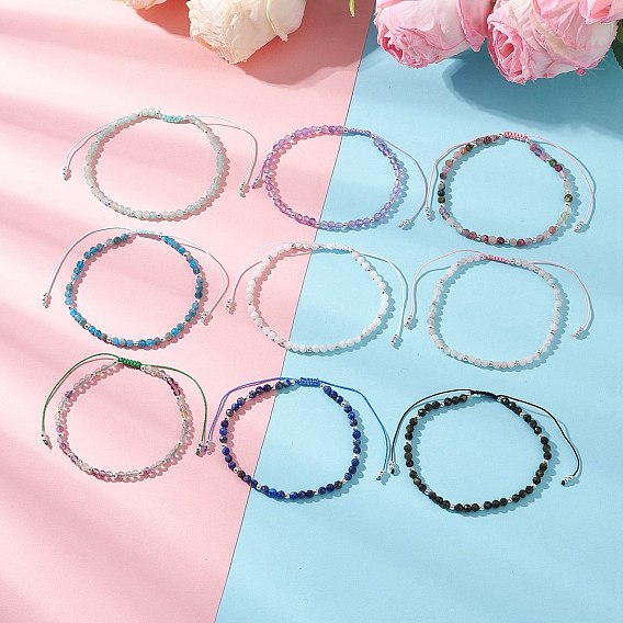 Браслеты из натуральных и синтетических бусин, сплетенные из бусин, для женщин., круглые