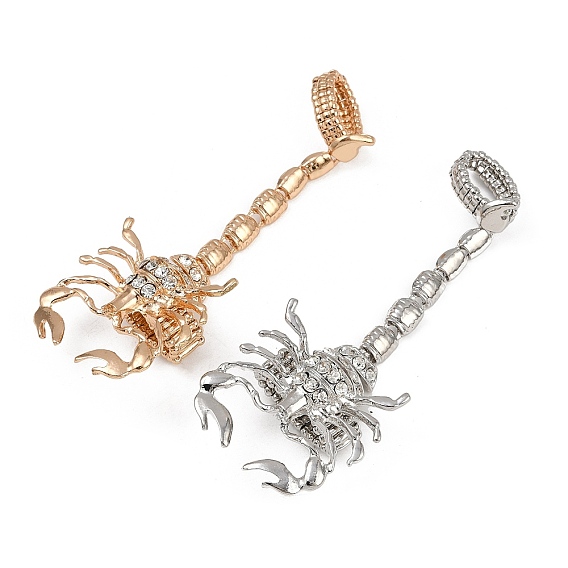 Кольца-растяжки из сплава со стразами, регулируемые кольца на палец скорпиона для женщин