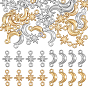 40 pièces 4 styles 304 breloques connecteurs en acier inoxydable en forme de croissant de lune et d'étoile